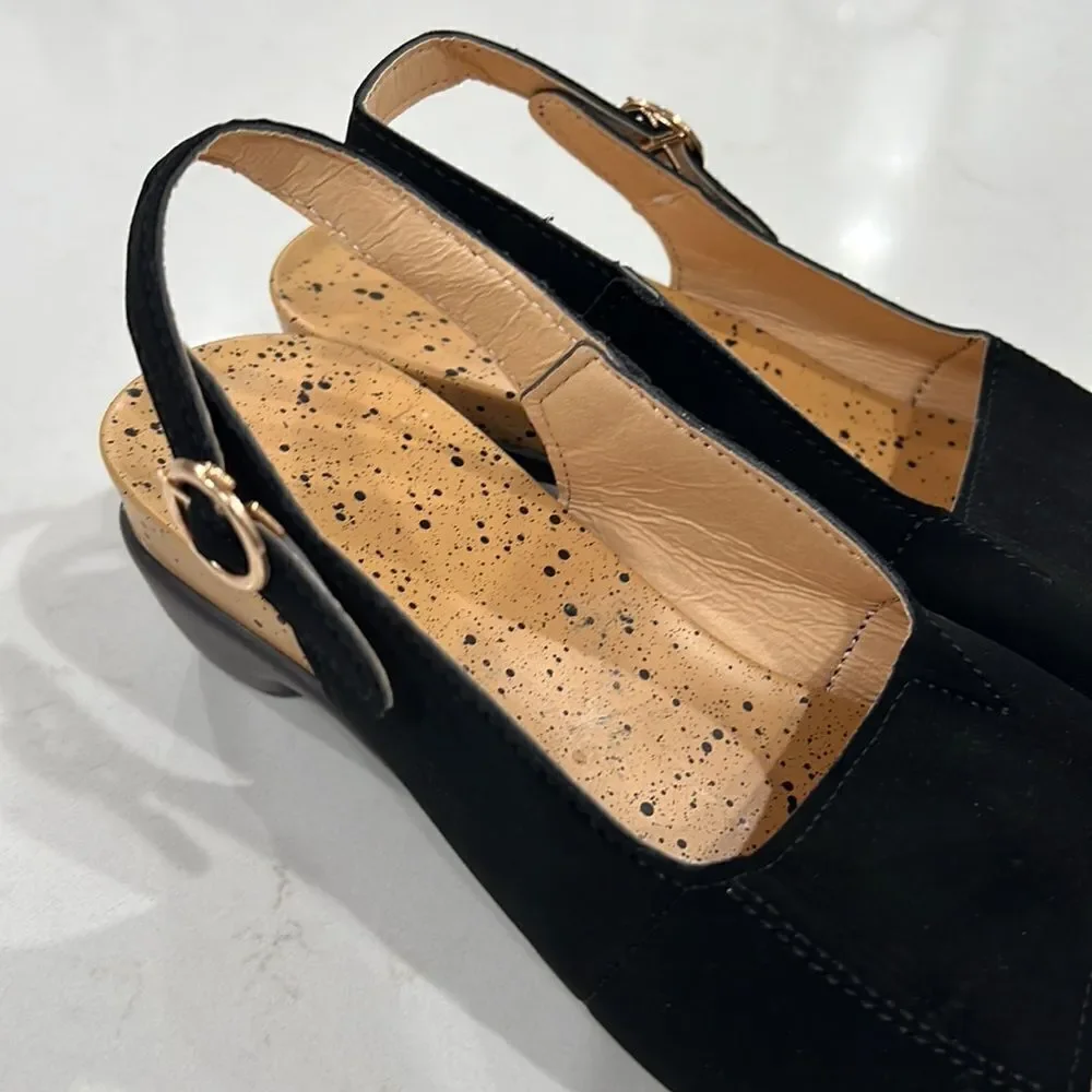 ladies casual sandals black size 38 women NWOT never been worn